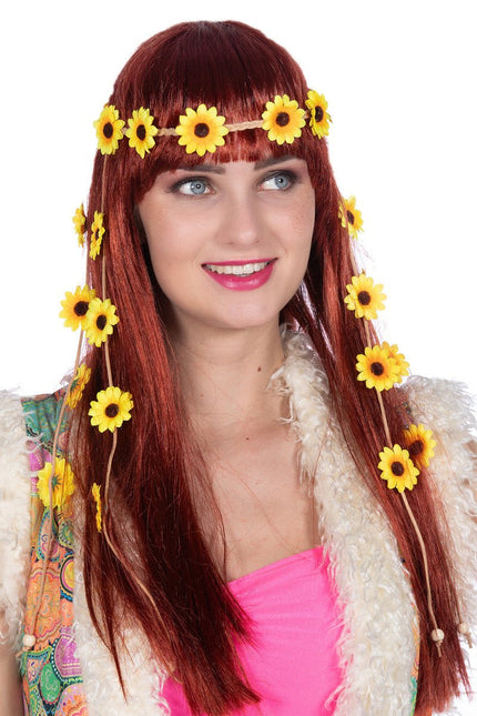 Bloemen Haarband Geel Dames van Wilbers & Wilbers koop je bij Partywinkel