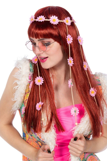 Bloemen Haarband Roze Dames van Wilbers & Wilbers koop je bij Partywinkel