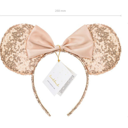 Haarband Muizen Oren Rose Goud 25cm van Partydeco koop je bij Partywinkel