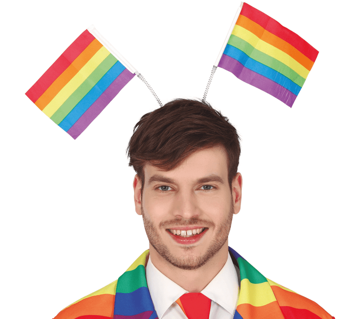 Haarband Regenboog Vlaggen van Fiestas Guirca koop je bij Partywinkel