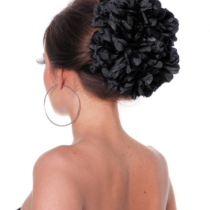 Bloem Haarclip Zwart van Wilbers & Wilbers koop je bij Partywinkel