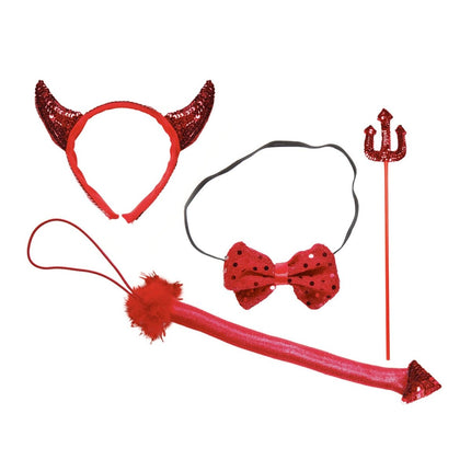 Halloween Accessoireset Duivel 4 delig van Widmann koop je bij Partywinkel