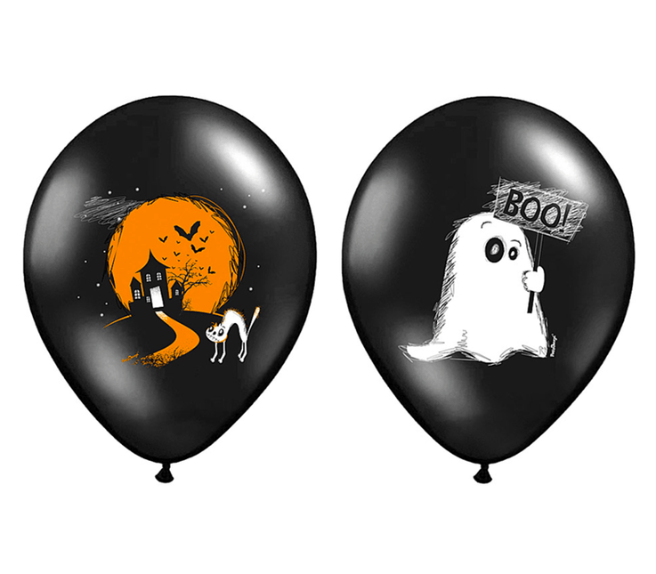 Halloween Ballonnen Boo! 30cm 6st van Partydeco koop je bij Partywinkel