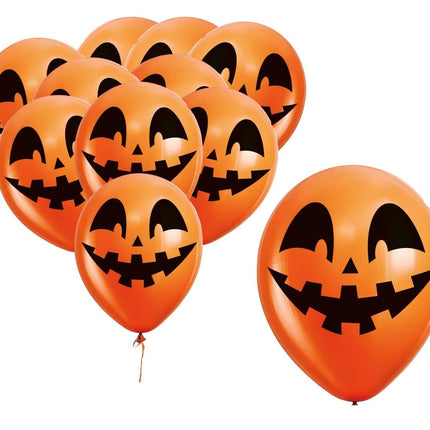 Halloween Ballonnen Oranje Pompoen 30cm 10st van Fiestas Guirca koop je bij Partywinkel