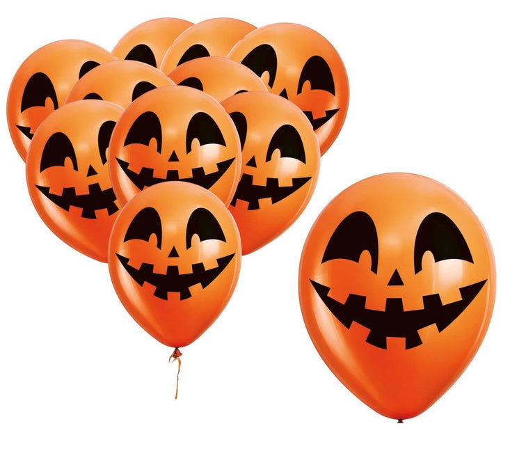 Halloween Ballonnen Oranje Pompoen 30cm 10st van Fiestas Guirca koop je bij Partywinkel