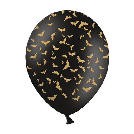 Halloween Ballonnen Vleermuis Zwart 30cm 6st van Partydeco koop je bij Partywinkel