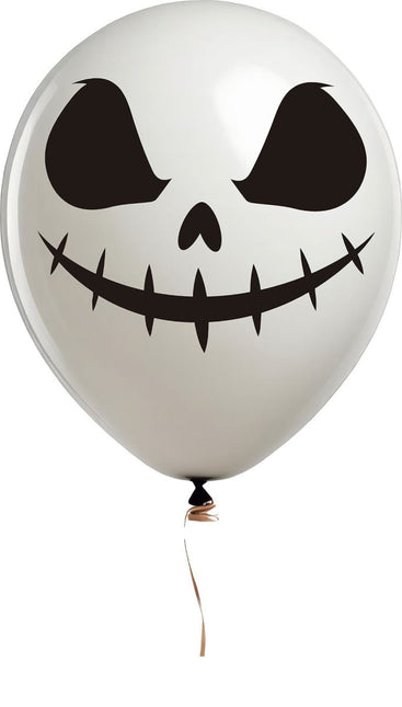 Halloween Ballonnen Wit Geest 30cm 10st van Fiestas Guirca koop je bij Partywinkel
