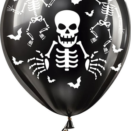 Halloween Ballonnen Zwart Skelet 30cm 16st van Fiestas Guirca koop je bij Partywinkel