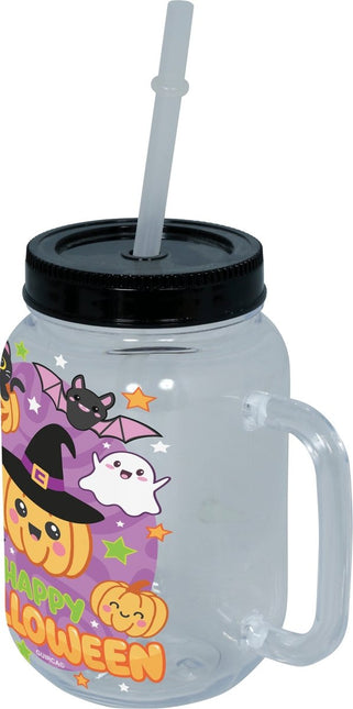 Halloween Beker Pompoen Met Rietje van Fiestas Guirca koop je bij Partywinkel