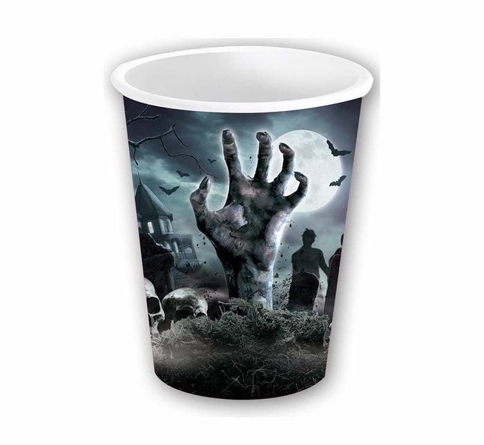 Halloween Bekers Kerkhof 355ml 6st van Fiestas Guirca koop je bij Partywinkel