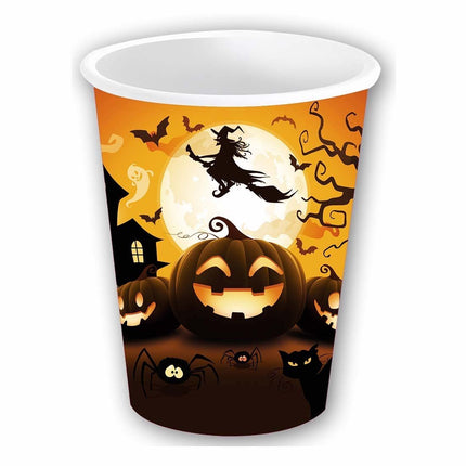 Halloween Bekers Pompoen 355ml 6st van Fiestas Guirca koop je bij Partywinkel