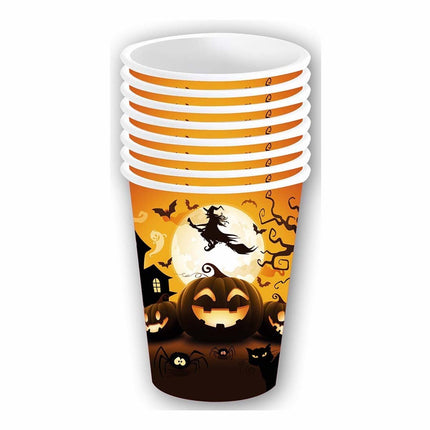 Halloween Bekers Pompoen 355ml 6st van Fiestas Guirca koop je bij Partywinkel