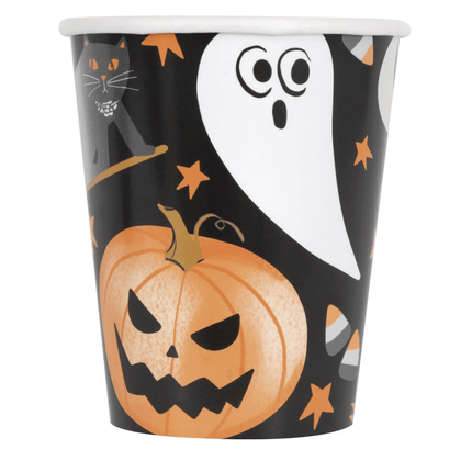 Halloween Bekers Pompoen En Spook 266ml 8st van Unique koop je bij Partywinkel