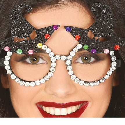 Halloween Bril Heksenhoed Glitter van Fiestas Guirca koop je bij Partywinkel