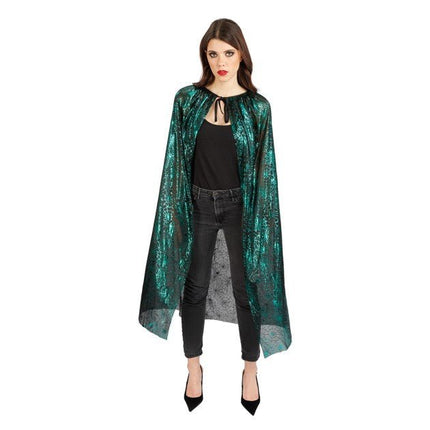 Halloween Cape Groen Spinnenweb van CHAKS koop je bij Partywinkel