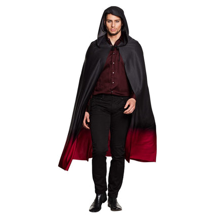 Halloween Cape Zwart Rood 1,7m van Boland koop je bij Partywinkel