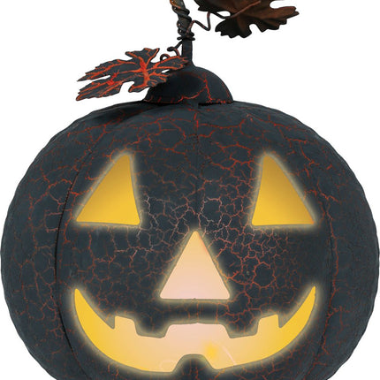 Halloween Decoratie Metalen Pompoen Met Licht 20cm van Fiestas Guirca koop je bij Partywinkel