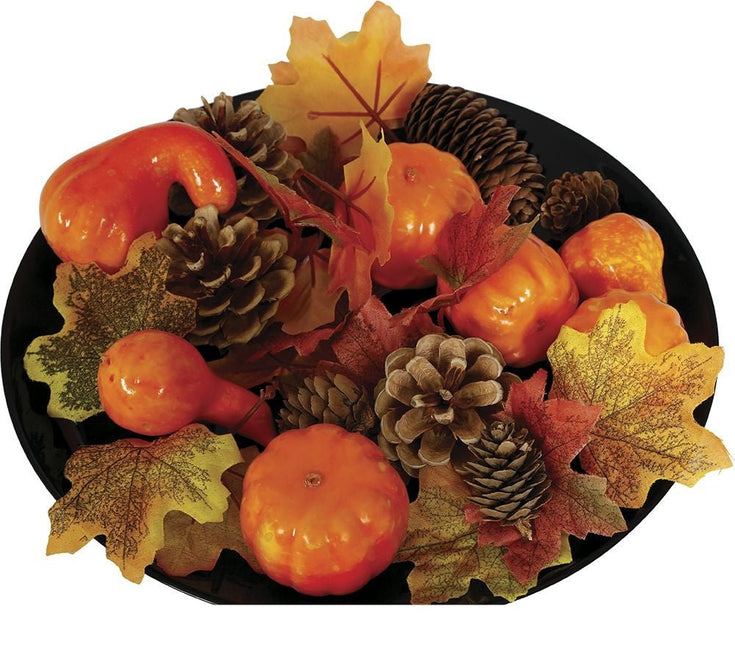 Halloween Decoratie Pompoenbladeren En Dennenappels van Fiestas Guirca koop je bij Partywinkel