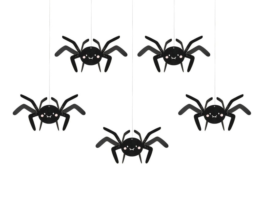 Halloween Decoratie Spinnen 5st van Partydeco koop je bij Partywinkel
