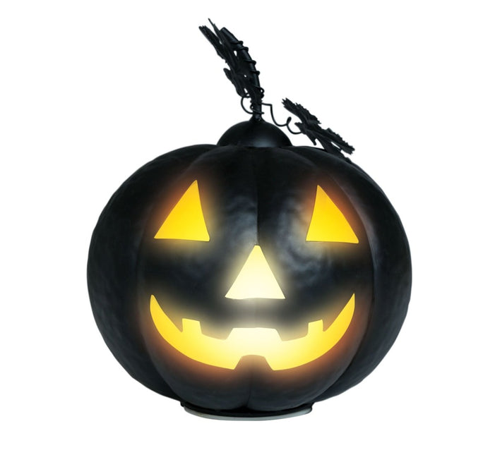 Halloween Decoratie Zwart Pompoen Met Licht 16cm van Fiestas Guirca koop je bij Partywinkel
