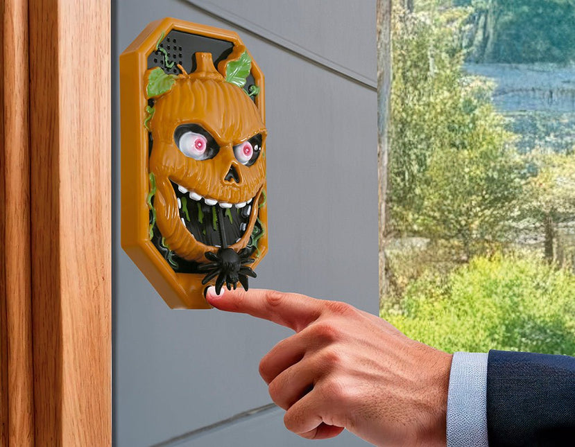 Halloween Deurbel Pompoen Met Licht, Geluid En Beweging van Fiestas Guirca koop je bij Partywinkel