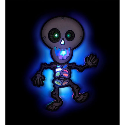 Halloween Deurbord Skelet Met Licht van Widmann koop je bij Partywinkel