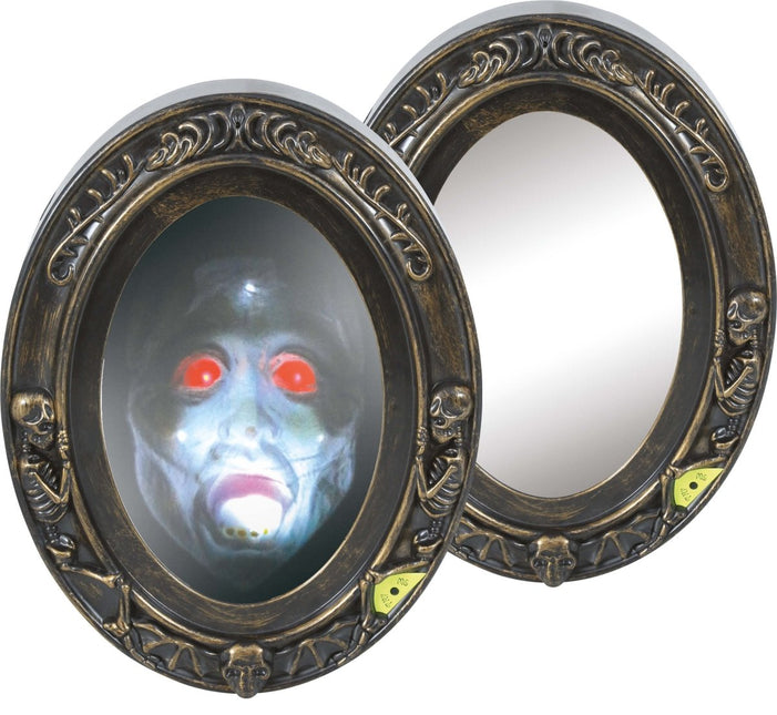 Halloween Deurbord Spiegel Met Licht En Geluid 32cm van Fiestas Guirca koop je bij Partywinkel