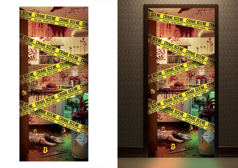 Halloween Deurposter Crime Scene 1,8m van Fiestas Guirca koop je bij Partywinkel