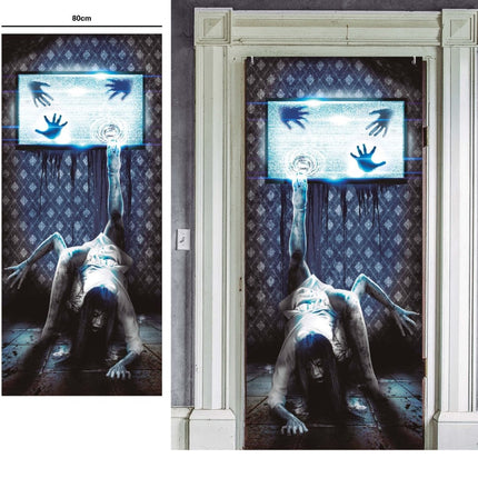 Halloween Deurposter Geest 120cm x 47cm van Fiestas Guirca koop je bij Partywinkel