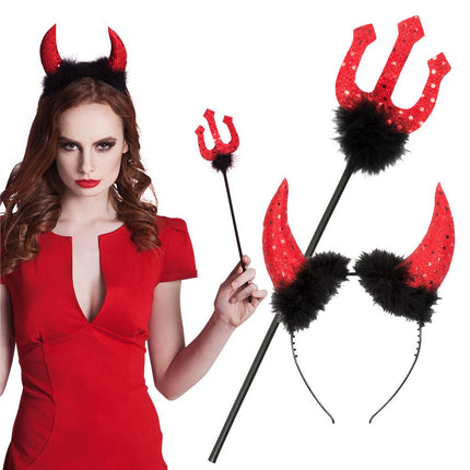 Halloween Duivel Set Rood Zwart 2 delig van Boland koop je bij Partywinkel