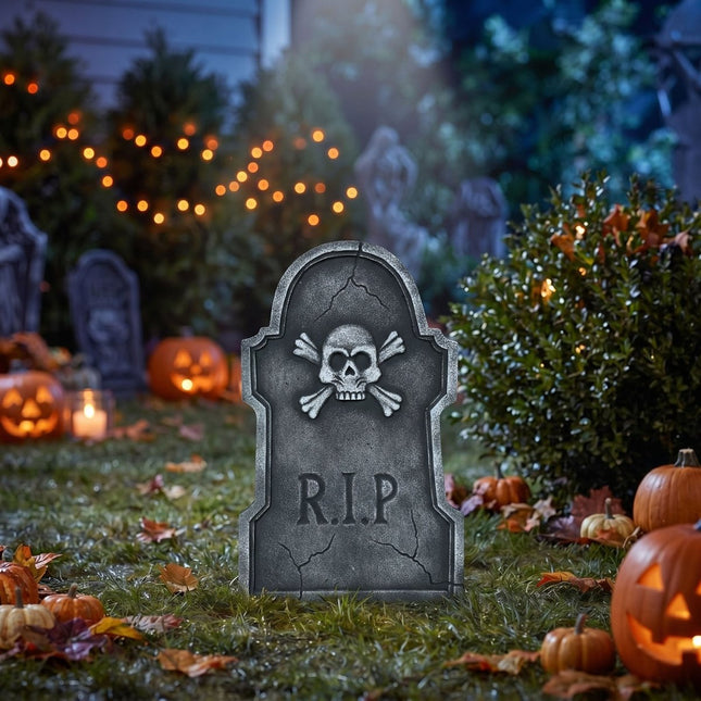 Halloween Grafsteen Grijs Rip 55cm van Fiestas Guirca koop je bij Partywinkel