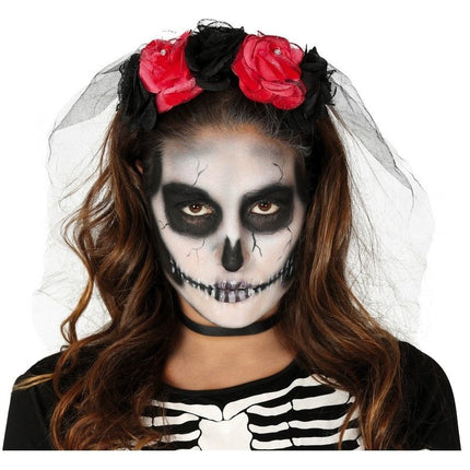 Halloween Haarband Bloemen Sluier van Fiestas Guirca koop je bij Partywinkel