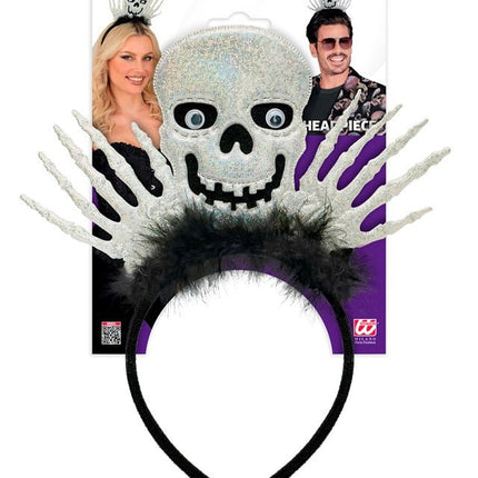 Halloween Haarband Skelet Wit Zwart van Widmann koop je bij Partywinkel