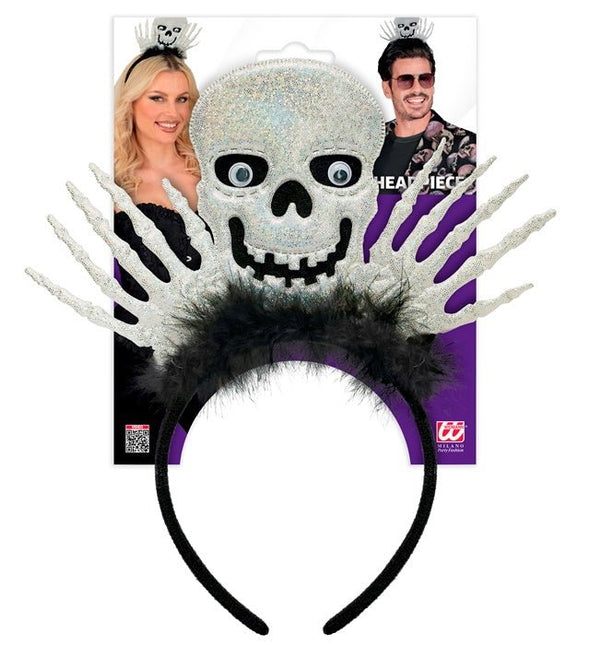 Halloween Haarband Skelet Wit Zwart van Widmann koop je bij Partywinkel