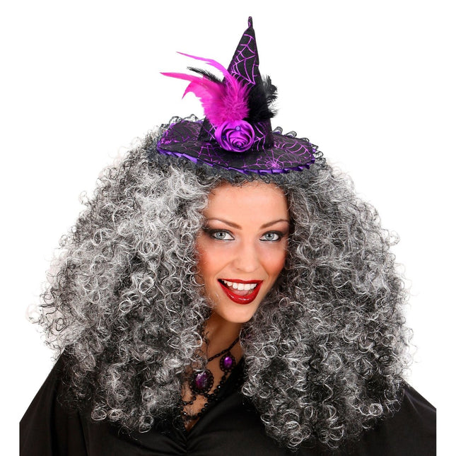 Halloween Haarband Zwart Roze Heks van Widmann koop je bij Partywinkel
