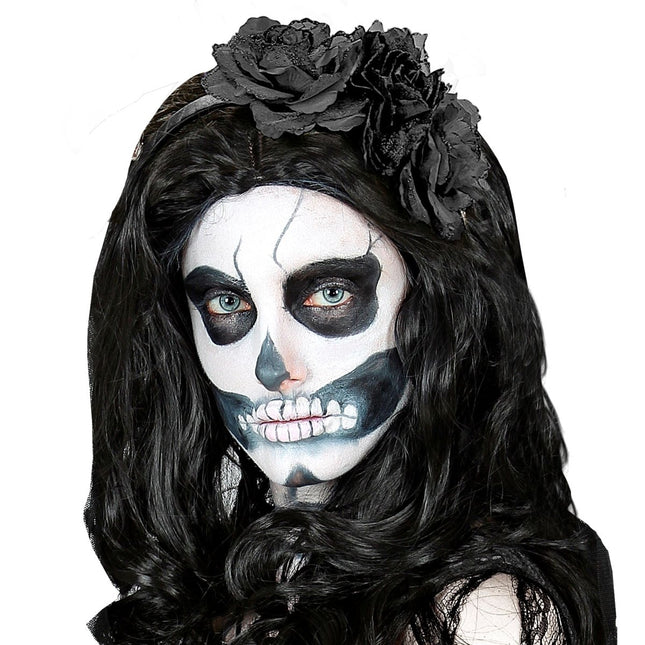 Halloween Haarband Zwart Rozen van Widmann koop je bij Partywinkel