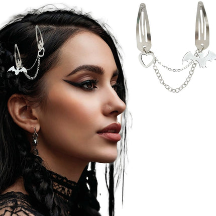 Halloween Haarclip Ketting Vleermuis En Hartje van Fiestas Guirca koop je bij Partywinkel