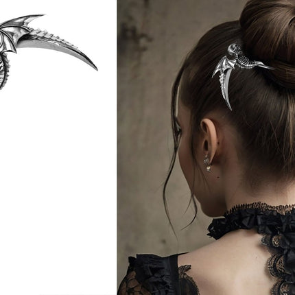 Halloween Haarspeldjes Zilver Vleermuis 19cm van Fiestas Guirca koop je bij Partywinkel