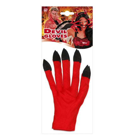 Halloween Handschoenen Rood Zwart Duivel van Widmann koop je bij Partywinkel