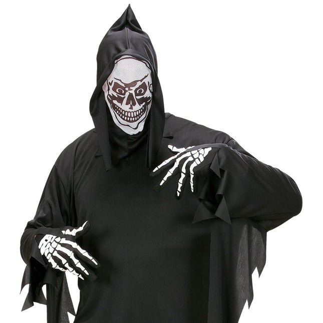 Halloween Handschoenen Wit Zwart Skelet van Widmann koop je bij Partywinkel