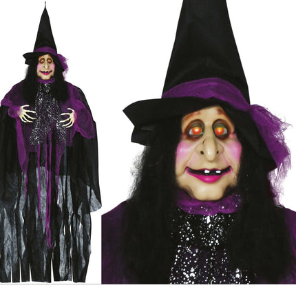 Halloween Pop Heks Met Licht En Geluid 1,2m van Fiestas Guirca koop je bij Partywinkel