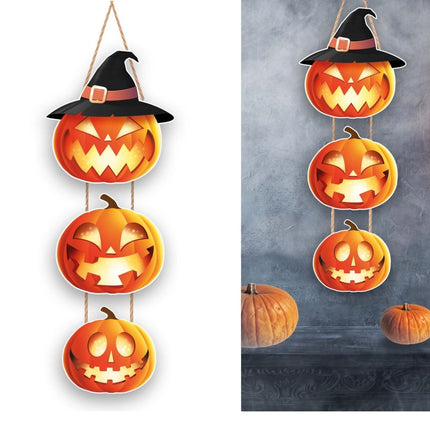Halloween Deurbord Pompoenen Bord 64cm van Fiestas Guirca koop je bij Partywinkel