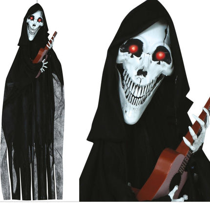 Halloween Pop Skelet Met Gitaar 1,2m van Fiestas Guirca koop je bij Partywinkel