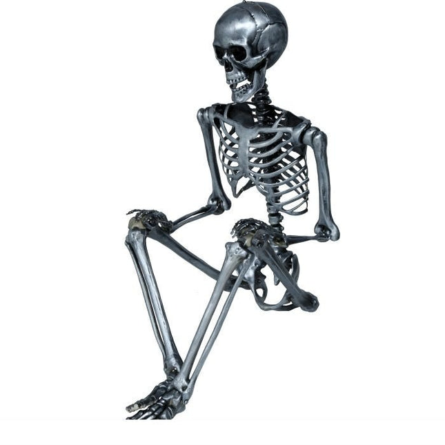 Halloween Hangdecoratie Zilver Skelet 1,6m van Fiestas Guirca koop je bij Partywinkel