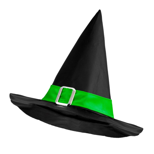 Halloween Heksenhoed Zwart Groen van Widmann koop je bij Partywinkel