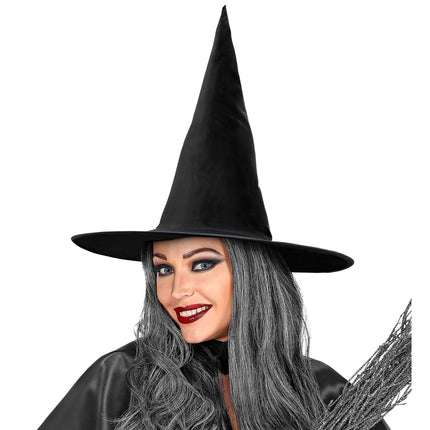 Halloween Heksenhoed Zwart Punt van Widmann koop je bij Partywinkel