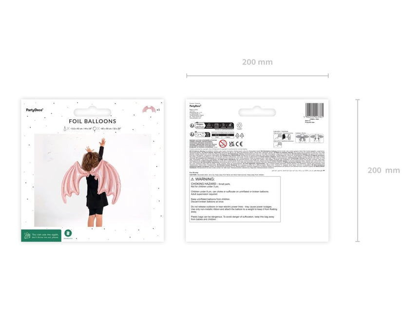 Halloween Helium Ballon Rose Goud Vleermuis Leeg 85cm van Partydeco koop je bij Partywinkel