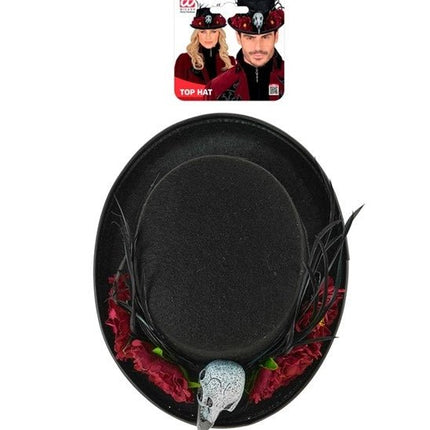 Halloween Hoed Voodoo Bloemen En Skelet van Widmann koop je bij Partywinkel