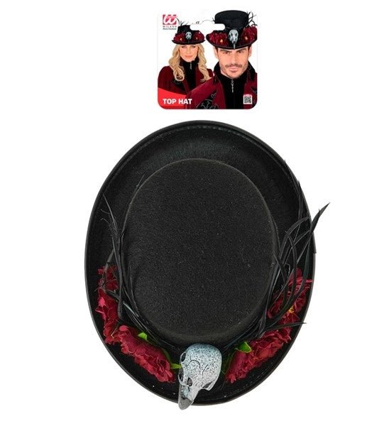 Halloween Hoed Voodoo Bloemen En Skelet van Widmann koop je bij Partywinkel