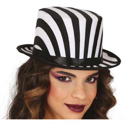 Halloween Hoed Zwart Wit Gestreept van Fiestas Guirca koop je bij Partywinkel
